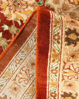 Traditional Mogul Orange Wool Area Rug 9' 0" x 12' 2" - Solo Rugs