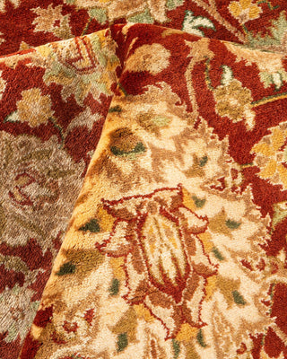Traditional Mogul Orange Wool Area Rug 9' 0" x 12' 2" - Solo Rugs