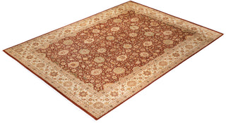 Traditional Mogul Orange Wool Area Rug 9' 0" x 12' 2" - Solo Rugs