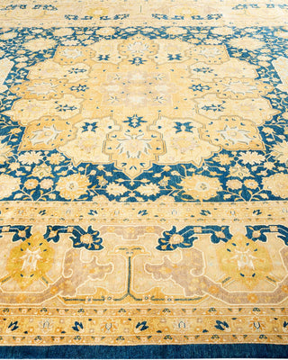 Traditional Mogul Blue Wool Area Rug 9' 3" x 15' 1" - Solo Rugs