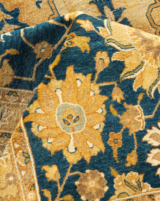 Traditional Mogul Blue Wool Area Rug 9' 3" x 15' 1" - Solo Rugs