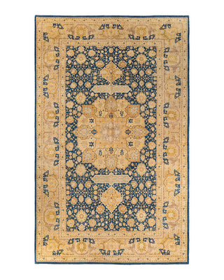 Traditional Mogul Blue Wool Area Rug 9' 3" x 15' 1" - Solo Rugs