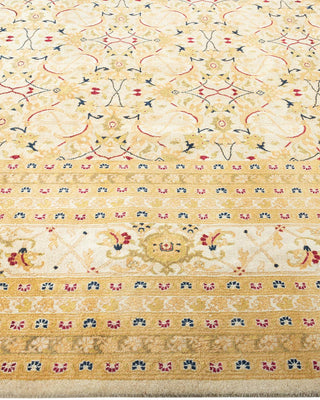 Traditional Mogul Ivory Wool Area Rug 9' 2" x 12' 2" - Solo Rugs