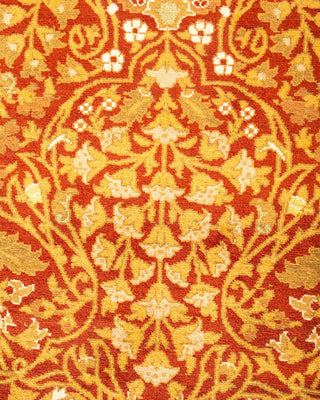 Traditional Mogul Orange Wool Runner 2' 7" x 7' 5" - Solo Rugs
