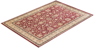 Traditional Mogul Red Wool Area Rug 10' 0" x 14' 4" - Solo Rugs