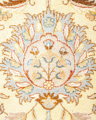 Traditional Mogul Beige Wool Area Rug 9' 3" x 12' 4" - Solo Rugs
