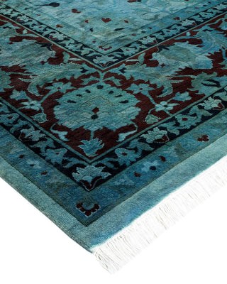 Contemporary Fine Vibrance Light Blue Wool Area Rug 9' 3" x 12' 5" - Solo Rugs