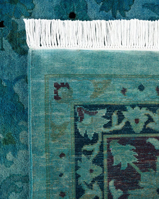 Contemporary Fine Vibrance Light Blue Wool Area Rug 9' 3" x 12' 5" - Solo Rugs