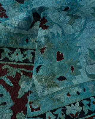 Contemporary Fine Vibrance Light Blue Wool Area Rug 9' 3" x 12' 5" - Solo Rugs