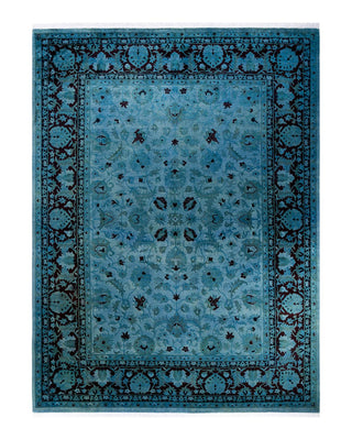 Contemporary Fine Vibrance Light Blue Wool Area Rug 9' 3" x 12' 5" - Solo Rugs