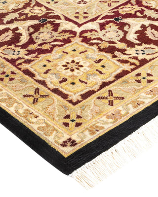 Traditional Mogul Black Wool Area Rug 9' 1" x 12' 4" - Solo Rugs