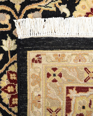 Traditional Mogul Black Wool Area Rug 9' 1" x 12' 4" - Solo Rugs
