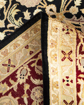 Traditional Mogul Black Wool Area Rug 9' 1" x 12' 4" - Solo Rugs