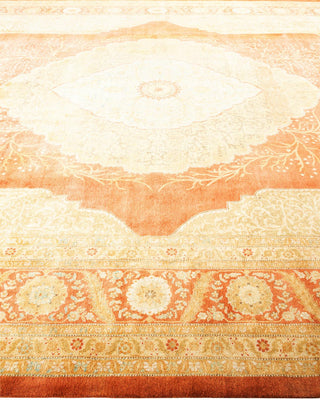 Traditional Mogul Brown Wool Area Rug 10' 1" x 13' 6" - Solo Rugs