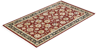 Traditional Mogul Red Wool Area Rug 3' 1" x 5' 3" - Solo Rugs