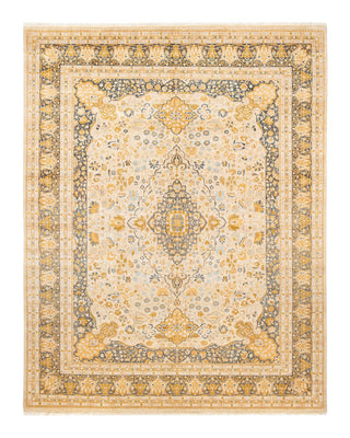 Traditional Mogul Ivory Wool Area Rug 9' 3" x 11' 10" - Solo Rugs