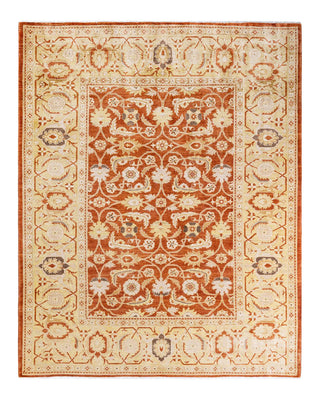 Contemporary Eclectic Orange Wool Area Rug 8' 2" x 10' 1" - Solo Rugs