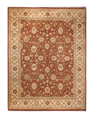 Traditional Mogul Orange Wool Area Rug 8' 2" x 10' 8" - Solo Rugs