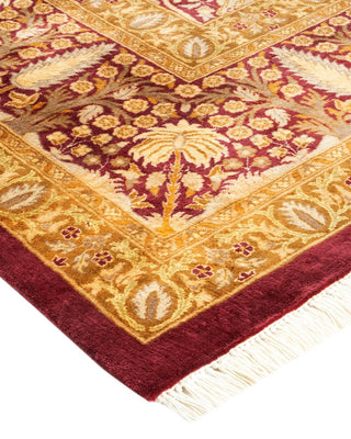 Traditional Mogul Orange Wool Area Rug 9' 1" x 11' 10" - Solo Rugs
