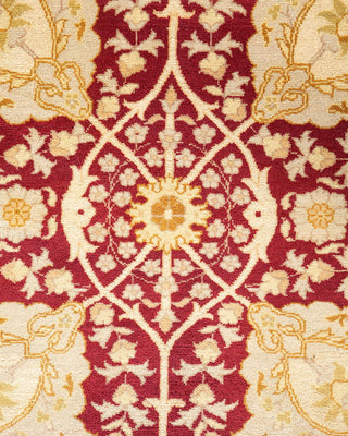 Traditional Mogul Orange Wool Area Rug 9' 1" x 11' 10" - Solo Rugs
