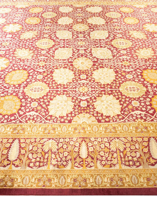 Traditional Mogul Orange Wool Area Rug 9' 1" x 11' 10" - Solo Rugs