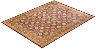 Traditional Mogul Orange Wool Area Rug 9' 1" x 11' 10" - Solo Rugs