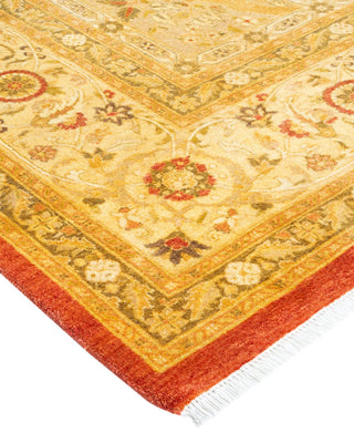 Traditional Mogul Orange Wool Area Rug 8' 3" x 10' 3" - Solo Rugs