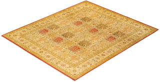 Traditional Mogul Orange Wool Area Rug 8' 3" x 10' 3" - Solo Rugs