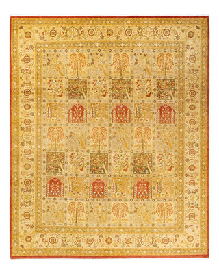 Traditional Mogul Orange Wool Area Rug 8' 3" x 10' 3" - Solo Rugs