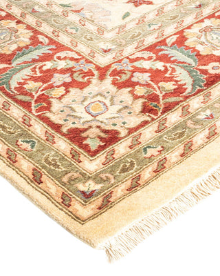 Traditional Mogul Ivory Wool Area Rug 9' 3" x 12' 4" - Solo Rugs