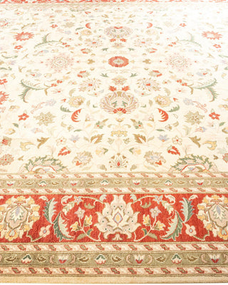 Traditional Mogul Ivory Wool Area Rug 9' 3" x 12' 4" - Solo Rugs