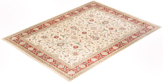 Traditional Mogul Ivory Wool Area Rug 9' 3" x 12' 4" - Solo Rugs