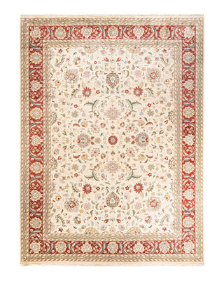 Traditional Mogul Ivory Wool Area Rug 9' 3" x 12' 4" - Solo Rugs