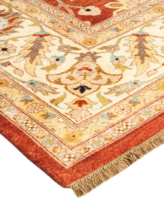 Contemporary Eclectic Orange Wool Area Rug 9' 2" x 11' 10" - Solo Rugs