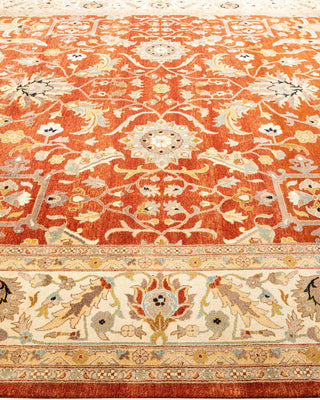 Contemporary Eclectic Orange Wool Area Rug 9' 2" x 11' 10" - Solo Rugs