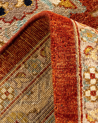 Contemporary Eclectic Orange Wool Area Rug 9' 2" x 11' 10" - Solo Rugs