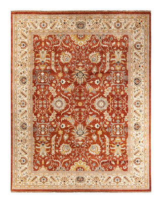 Contemporary Eclectic Orange Wool Area Rug 9' 2" x 11' 10" - Solo Rugs