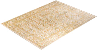 Traditional Mogul Ivory Wool Area Rug 9' 1" x 12' 5" - Solo Rugs