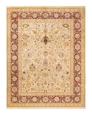 Traditional Mogul Ivory Wool Area Rug 8' 1" x 10' 4" - Solo Rugs