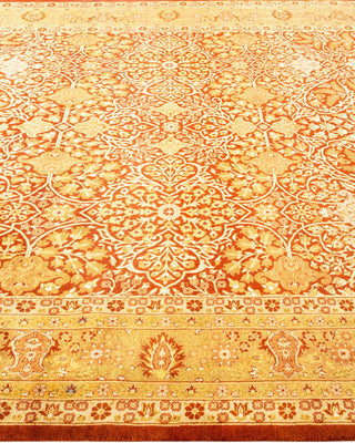 Traditional Mogul Orange Wool Area Rug 6' 1" x 9' 4" - Solo Rugs