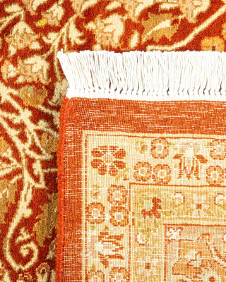 Traditional Mogul Orange Wool Area Rug 6' 1" x 9' 4" - Solo Rugs