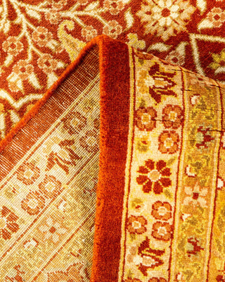 Traditional Mogul Orange Wool Area Rug 6' 1" x 9' 4" - Solo Rugs