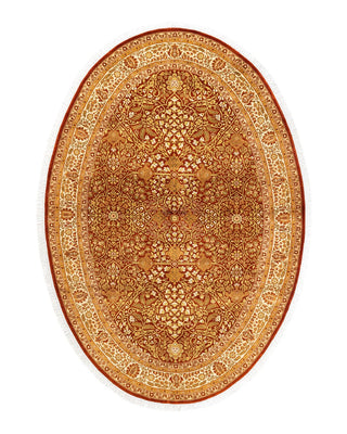 Traditional Mogul Orange Wool Area Rug 5' 1" x 7' 7" - Solo Rugs