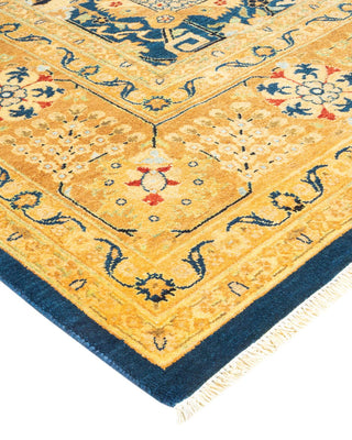 Contemporary Eclectic Blue Wool Area Rug 8' 3" x 10' 5" - Solo Rugs