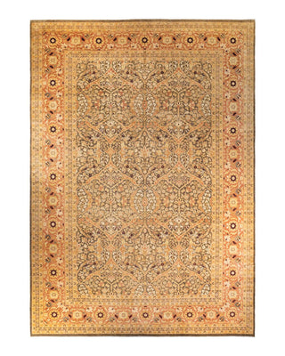 Contemporary Eclectic Green Wool Area Rug 12' 1" x 17' 7" - Solo Rugs