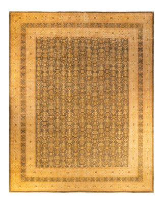 Traditional Mogul Green Wool Area Rug 12' 2" x 15' 4" - Solo Rugs