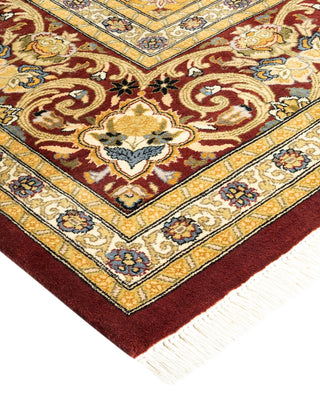 Traditional Mogul Red Wool Area Rug 8' 1" x 10' 4" - Solo Rugs