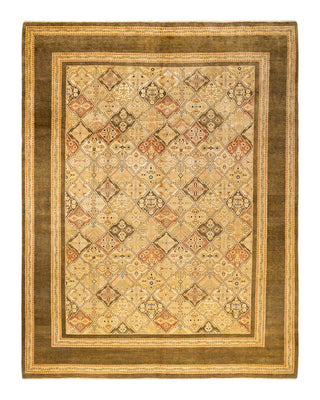 Contemporary Eclectic Green Wool Area Rug 10' 1" x 13' 9" - Solo Rugs