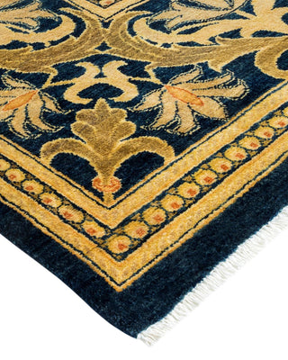 Contemporary Eclectic Blue Wool Area Rug 8' 10" x 12' 2" - Solo Rugs