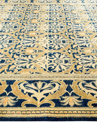 Contemporary Eclectic Blue Wool Area Rug 8' 10" x 12' 2" - Solo Rugs